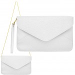 180832 - WHITE LEATHER CLUTCH BAG